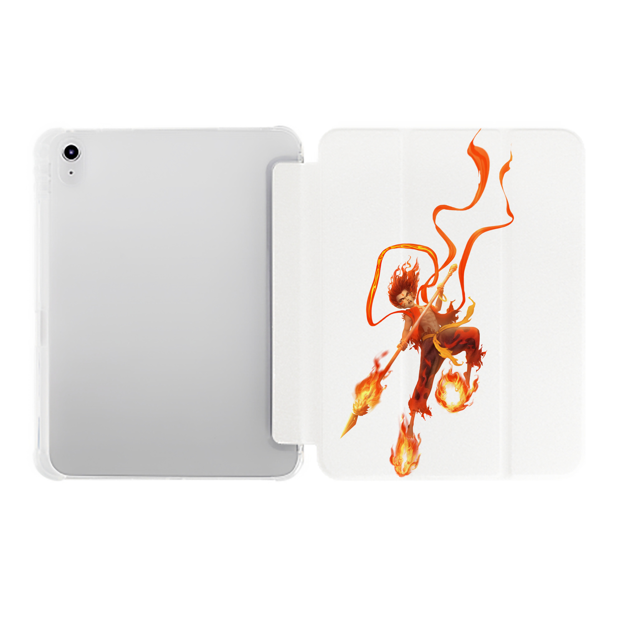 （画像用） Ne Zha 2 ナタ 魔童の大暴れ IPad ケース ペン収納付き 三つ折りスタンド PUレザー×シリコン 対応機種9.5/10.5/10.9インチ